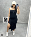 vestido midi com Fenda
