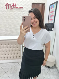 Blusa Plus Size Branca Salete - Mi Amore