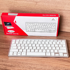 Teclado Bluetooth Branco Sem Fio Portátil Wireless Tablet Phone PC Computador