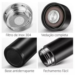 Garrafa Térmica Aço Inox Termômetro Display Digital 500ml na internet