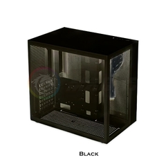 Dupla vista lateral caso do computador mod gabinete atx caso suporte 120/240/360 - comprar online