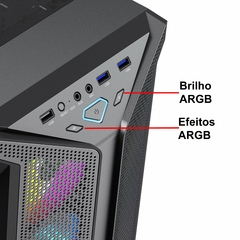 Gabinete Gamer Preto Argb 6-fans Vidro Gamemax Brufen C1