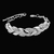 Imagem do Pulseira de charme cristal de folha trançada com amor de luxo