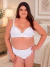 Conjunto em Renda e Microfibra Plus Size branco