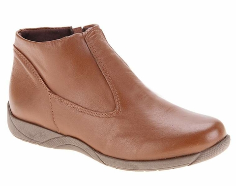 Ankle Boot Sola Rasteira 2cm - Whisky Escuro