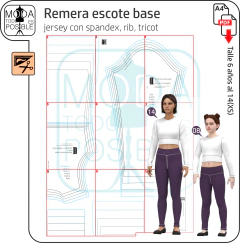 020. Molde para Remera escote base ajustada - comprar online