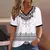 Moda feminina t camisa listras impressão gradiente decote em v manga curta bás