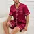 Pijama de cetim masculino verão casual conforto botão bolso camisa de manga cu - loja online