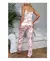 Conjuntos de pijamas de seda cetim para mulheres, carta estampada, colete cami, - ASHASTORE