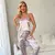 Pijamas femininos conjunto de pijama de duas peças conjunto de pijamas de seda - loja online