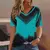 Moda feminina t camisa listras impressão gradiente decote em v manga curta bás na internet