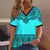 Moda feminina t camisa listras impressão gradiente decote em v manga curta bás