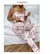 Conjuntos de pijamas de seda cetim para mulheres, carta estampada, colete cami,