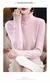 Imagem do 100% lã merino camisola de caxemira feminina camisola de malha gola alta manga