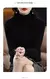 Imagem do 100% lã merino camisola de caxemira feminina camisola de malha gola alta manga