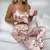 Pijamas femininos conjunto de pijama de duas peças conjunto de pijamas de seda - ASHASTORE