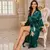 Kimono camisola elegante cetim robe para mulheres verão sleepwear macio luxuoso