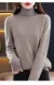 100% lã merino camisola de caxemira feminina camisola de malha gola alta manga na internet