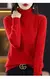 100% lã merino camisola de caxemira feminina camisola de malha gola alta manga - ASHASTORE