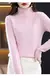 Imagem do 100% lã merino camisola de caxemira feminina camisola de malha gola alta manga