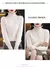 100% lã merino camisola de caxemira feminina camisola de malha gola alta manga