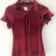 Blusa em Veludo com Gola - comprar online