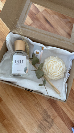 BOX EN CAJITA. Difusor + Vela Peonia
