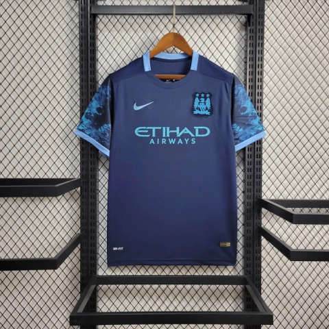 Camisa Manchester City Retrô 2015/2016 Azul Escuro - Nike