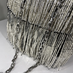 Bolsa franjas prata - loja online