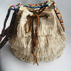 Bolsa franjas em algodão cru - comprar online