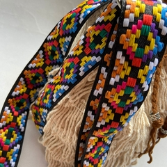 Bolsa franjas em algodão cru - loja online
