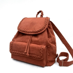Mochila tranças - cor madeira