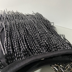 Bolsa franjas preta