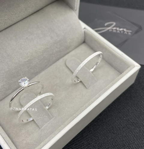 1mm - Aliança de Namoro Diamantado