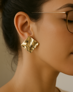 Brinco Feminino Quadrado Banho Ouro 18k Luxo - loja online
