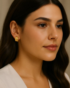 Brinco Argola Texturizado Banhado Ouro 18k Feminino Dourado - comprar online