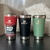Vasos cerveceros térmicos de acero Stanley en colores rojo, negro y verde.