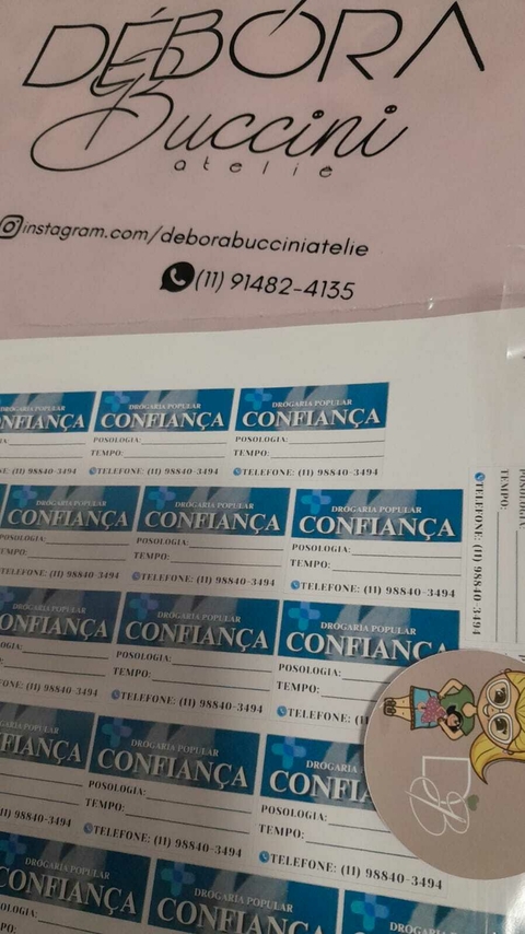 200 Adesivos Personalizados 4x4 Redondo ou Quadrado