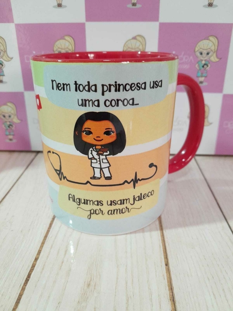 Caneca Porcelana com Cor Interna Personalizada 325 ml