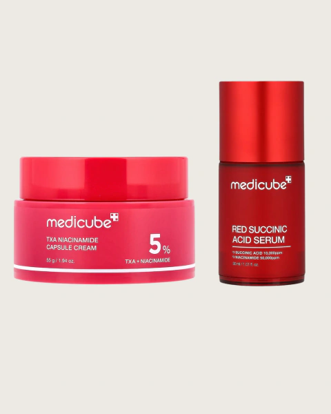 Kit Medicube Red Succinic Acid Serum 30ml + TXA Niacinamide Capsule Cream 55g
