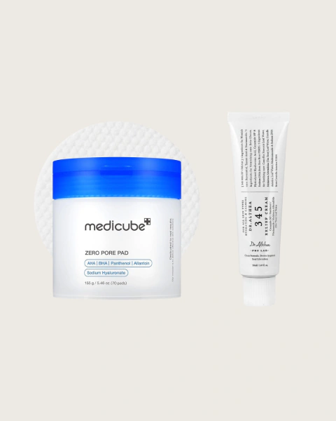 Kit Medicube Zero Pore 2.0 70pads + Dr. Althea 345 Relief Cream 50ml – Poros, Oleosidade, Acne e Hidratação