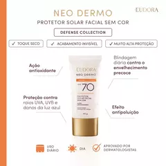 Protetor Solar Facial Sem Cor Neo Dermo Defense Collection FPS 70 40g na internet