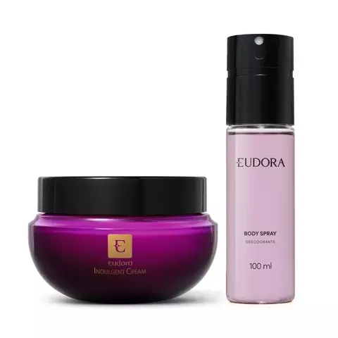 Combo Creme Hidratante Desodorante Indulgent Cream 250g + Body Spray Eudora 100ml