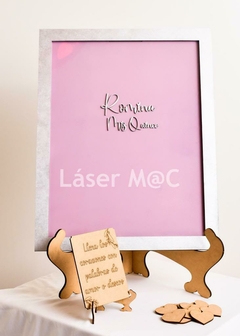 Alcancia firmas Boda o XV años - Laser MAC Corte y grabdo laser