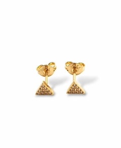 Aros Mini Triángulos con Cristales Laminados en oro 18k Bellanel - comprar online