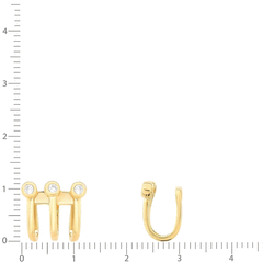 Aro solitario laminado en oro 18k con piedras cristal - comprar online
