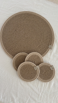 COMBO 4 Plato de sitio & 4 posavasos - LA CASA DE NINA