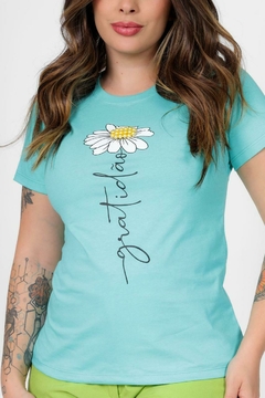T-SHIRT GRATIDÃO FLOR E PÉROLA - comprar online