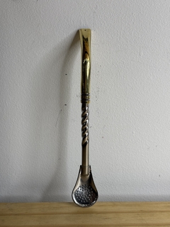 BOMBILLA PICO DE LORO CINCELADA DE ACERO INOXIDABLE C/PICO DE BRONCE - comprar online