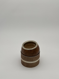 MATE COQUITO VIROLA ACERO LISO C/BASE DE CUERO REGULABLE - comprar online